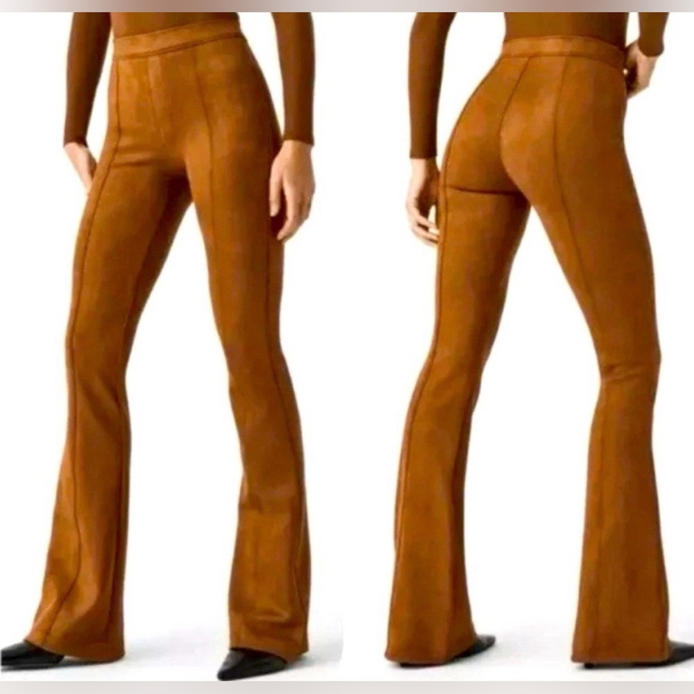 SPANX Women's Rich Caramel Flare Suede Pants M